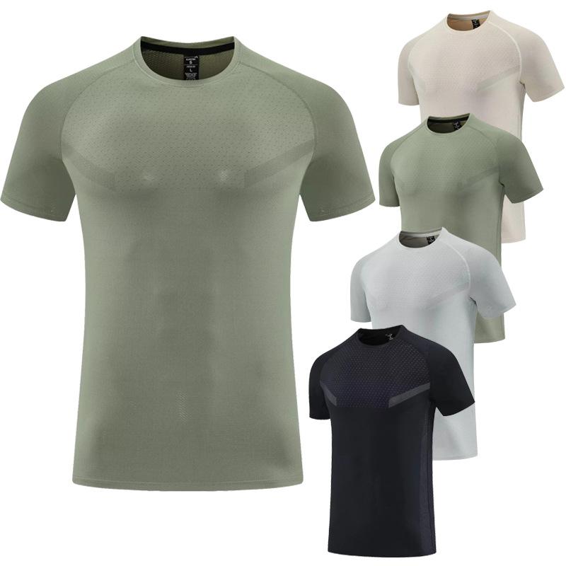 Nueva Camiseta de Secado Rápido para Hombre Verano Manga Corta Corte Holgado Transpirable Fitness Running Deportes Top Secado Rápido Manga Corta