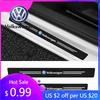 2026 Hot For Volkswagen VW 4Pcs Carbon Fiber Car Door Sill Protector Threshold Stickers For Volkswagen VW Golf Passat Touareg To