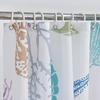 Ocean Theme Shower Curtain, Starfish Coral Nautical Coastal Shower Curtain Set for Bathroom, Nautical Marine Theme Seashell Conch Fabric Bath Curtain