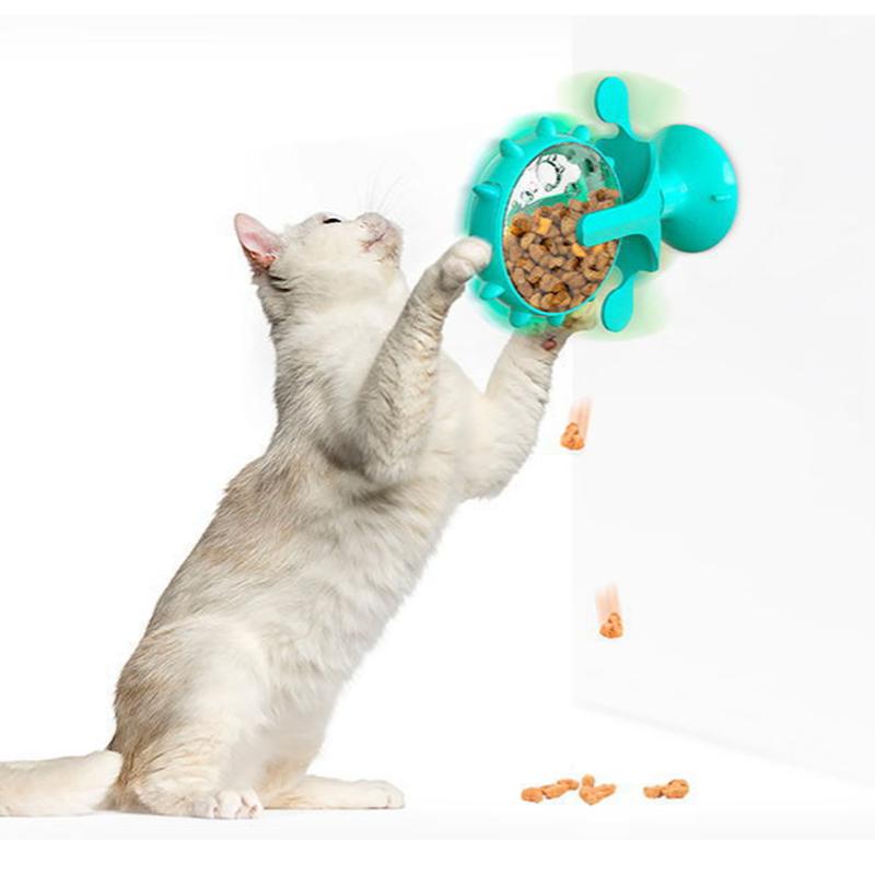 Dog Toys Cat Feeding Interactive Wheel Toys Pet Leaking Food Training Ball Slow Dog Cat Feeder Funny Dog Wheel Interactive Toy