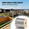 T316 Stainless Steel Wire Rope Cable High Strength Tension Flexible Stainless Steel Cable OD 3.2MM Length 1000Ft 11.14KN Cable Railing(300M)