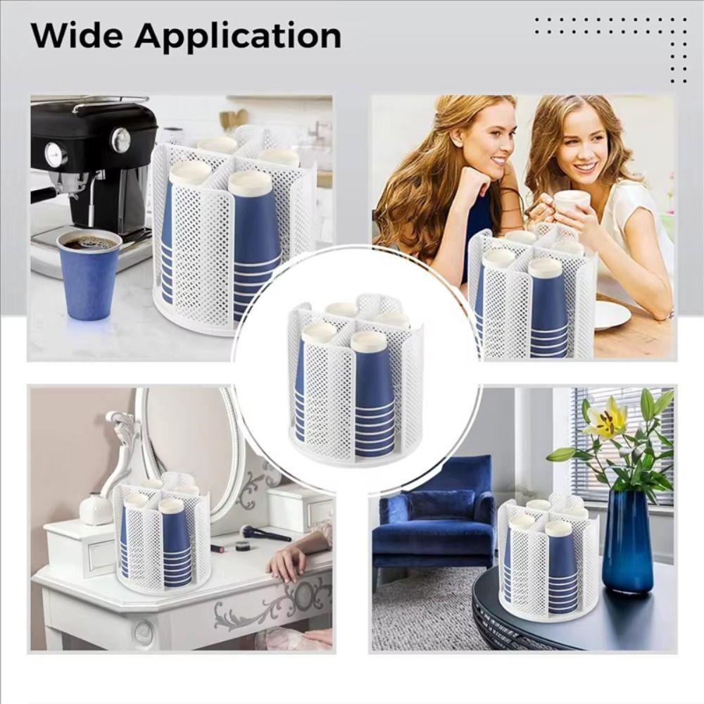 360° Rotation Coffee Cup Dispenser Removable Desktop Storage Organizer Paper Cup Holder  Household