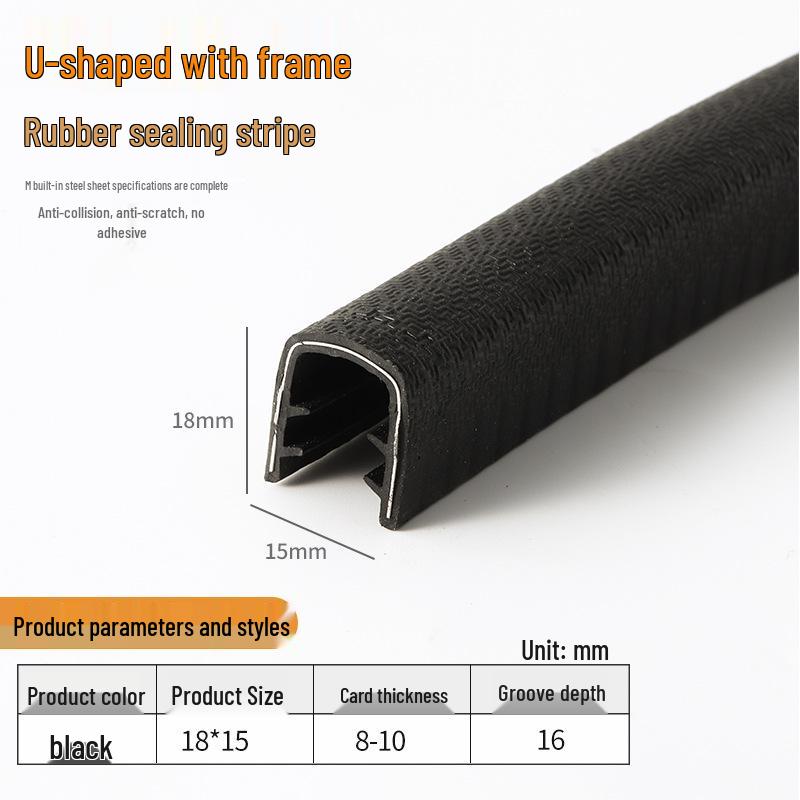 

U-образная резиновая кромка: Защитная, устойчивая к порезам уплотнительная лента для металлических и кабельных лотков