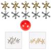 11pcs/set with Red Rubber Bouncy Balls Metal Jacks Metal Jacks and Ball Game  Christmas Gifts