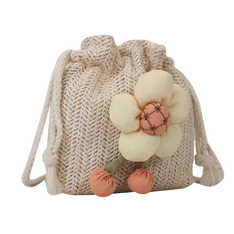 Minimalist Woven Straw Bucket Bag For Women With Drawstring Closure Perfect For Summer Casual Outings