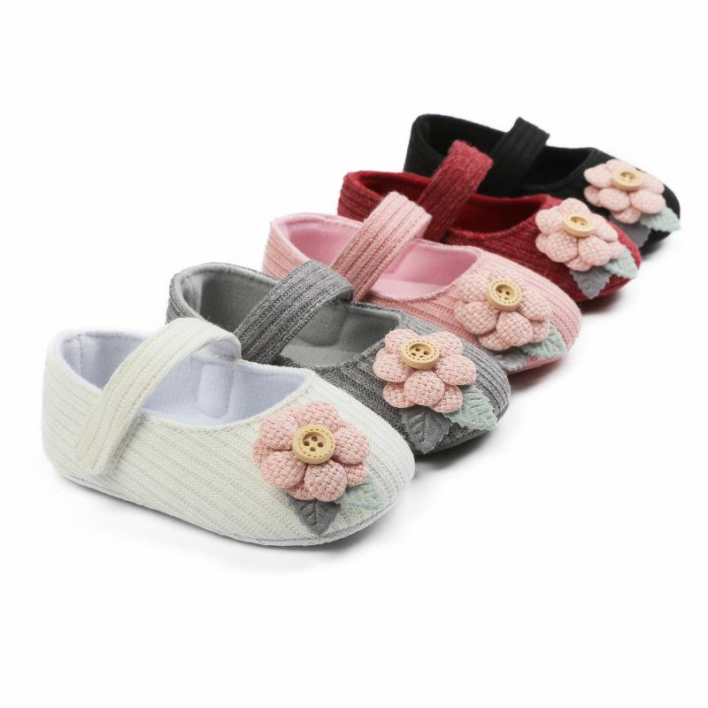 Spring & Autumn Toddler Princess Shoes, 0-1 Year, Velcro Flower Soft Sole