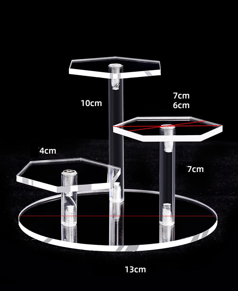 1-4 Tier Acrylic Display Stand for Action Figures,Cosmetic Rack Clay Doll Jewelry Cupcake Perfume for Corner Display Riser Shelf