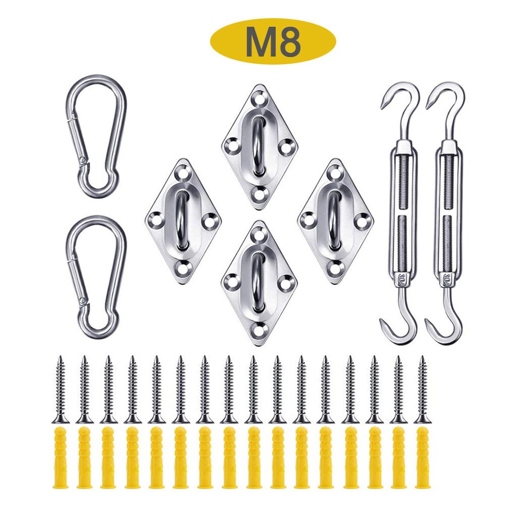 Ship Sunshade Stainless Steel Spring Hook Awning Canopy Buckle Swing Hardware Screws Kit for Household Outdoor