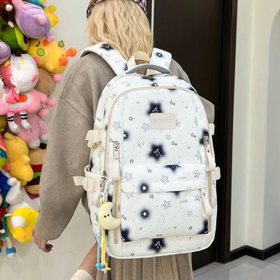 Women's Backpack Student Schoolbag Junior High School High School Large Capacity Star Backpack