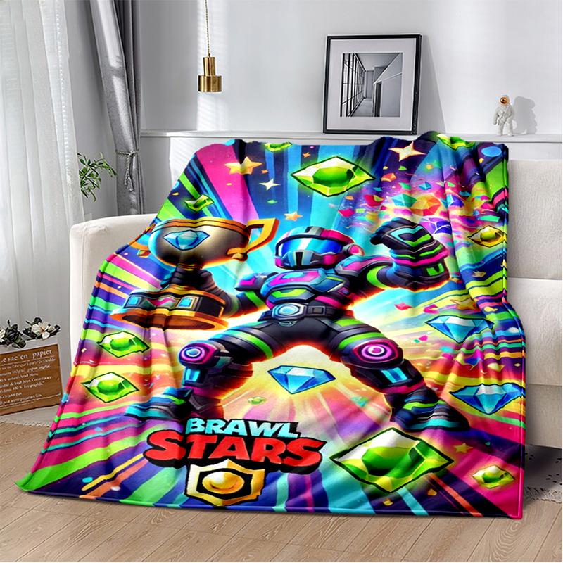 2025 New Style Brawlls  Cartoon Game Blanket,Soft Throw Blanket for Home Bedroom Bed Sofa Travel Picnic Cover Kid Gift