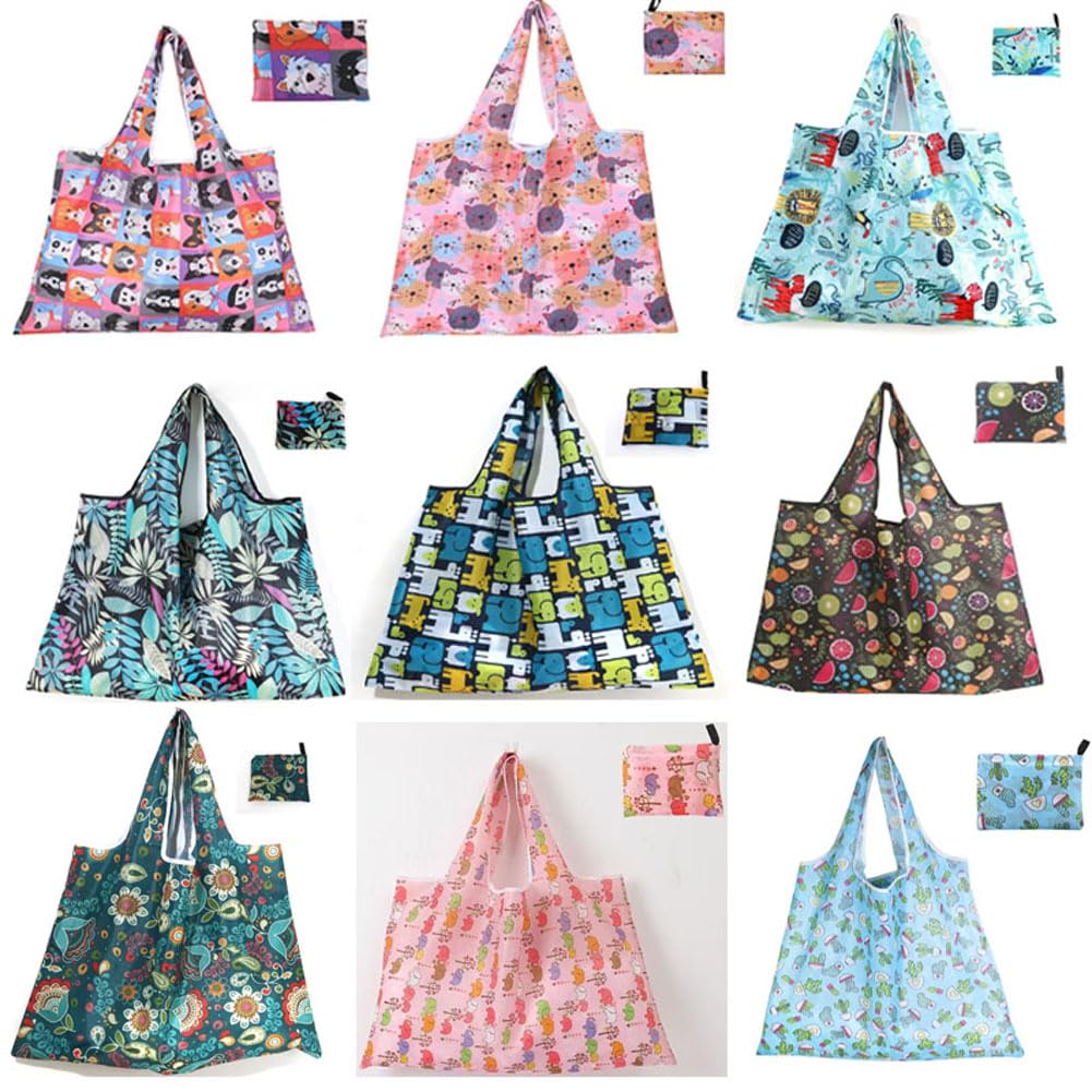 10 Large Capacity Supermarket Shopping Portable Foldable Eco Large Grocery Thick Storage Shoulder Carry Vegetable Fruit Bags PCS/SET Bags, Bags, Bags,