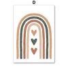 Boho Bear Rabbit Rainbow Sun Heart Nursery Wall Art Canvas Painting Nordic Posters And Prints Wall Pictures Baby Kids Room Decor