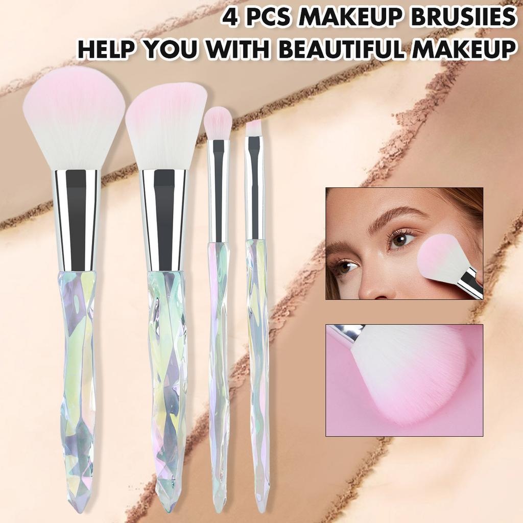 New Symphony 4 Crystal Makeup Brush Set, Eyeshadow Brush, Loose Powder Brush, Eyebrow Brush Beauty Makeup Tool