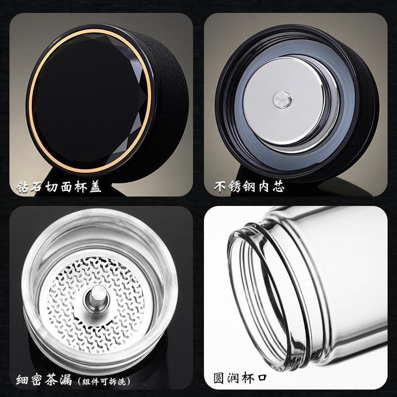 1PC,320ml Glass Tea Cup With Filter,Double Layer High Strength High Borosilicate Glass,Heat Resistant,High-end Gift Water Bottle