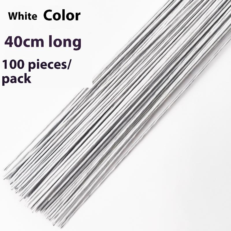 100 szt. Floralne druciki 40cm Sztuczne zielone druciki do kwiatów Materiał florystyczny DIY Druciki Akcesoria Roślina Wystrój domu