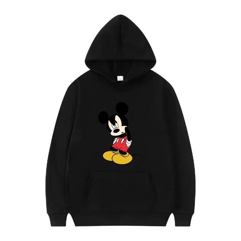 Disney Mickey Mouse Pattern Woman Streetwear Loose Grey Winter Tops Clothes Pullovers Ladies Cheap 90s Hoodies Men Sweatshirts