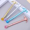 2Pcs 0.5mm Creative Diamond Hammer Shape Pen Student Stationery Neutral Pen Signature Writing Tools Back To School Gifts