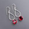 Pink Rubellite Gemstone 925 Sterling Silver Handmade Jewelry Boho Earrings 1.90" EE-7-10