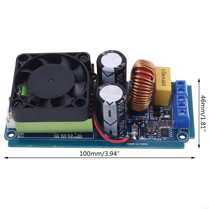 95AF IRS2092S 500W Mono Channel Digital Amplifier Class D Stage HIFI Power Amp Board LM3886 with Fan