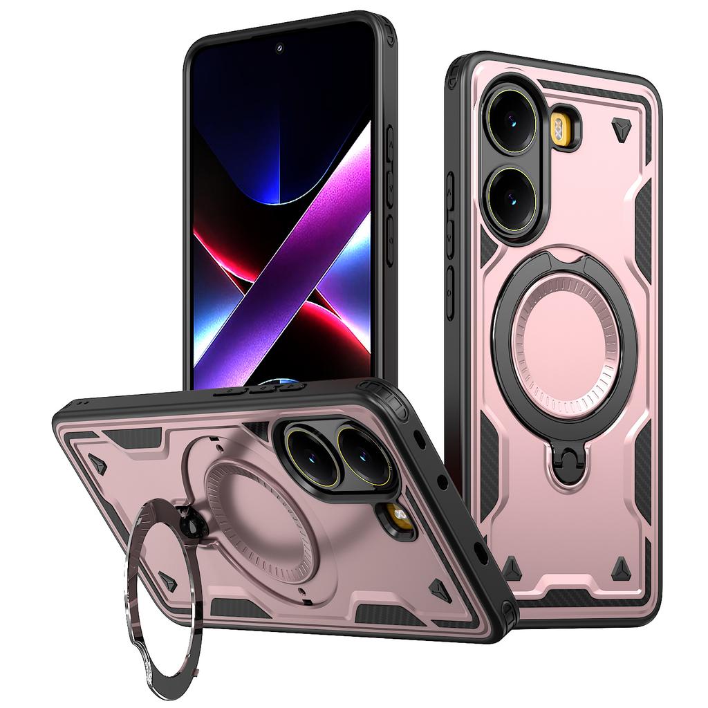 For Xiaomi Poco X7 Pro 5G/Redmi Turbo 4 5G Case Compatible with MagSafe Military Protection PC+TPU Kickstand Phone Cover