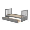 Etagenbett für Kinder 90x200cm, Kinderbett Hochbett mit Rausfallschutz & Schubladen, Cabrio Einzelbett Bettgestell mit Leiter & Lattenrost