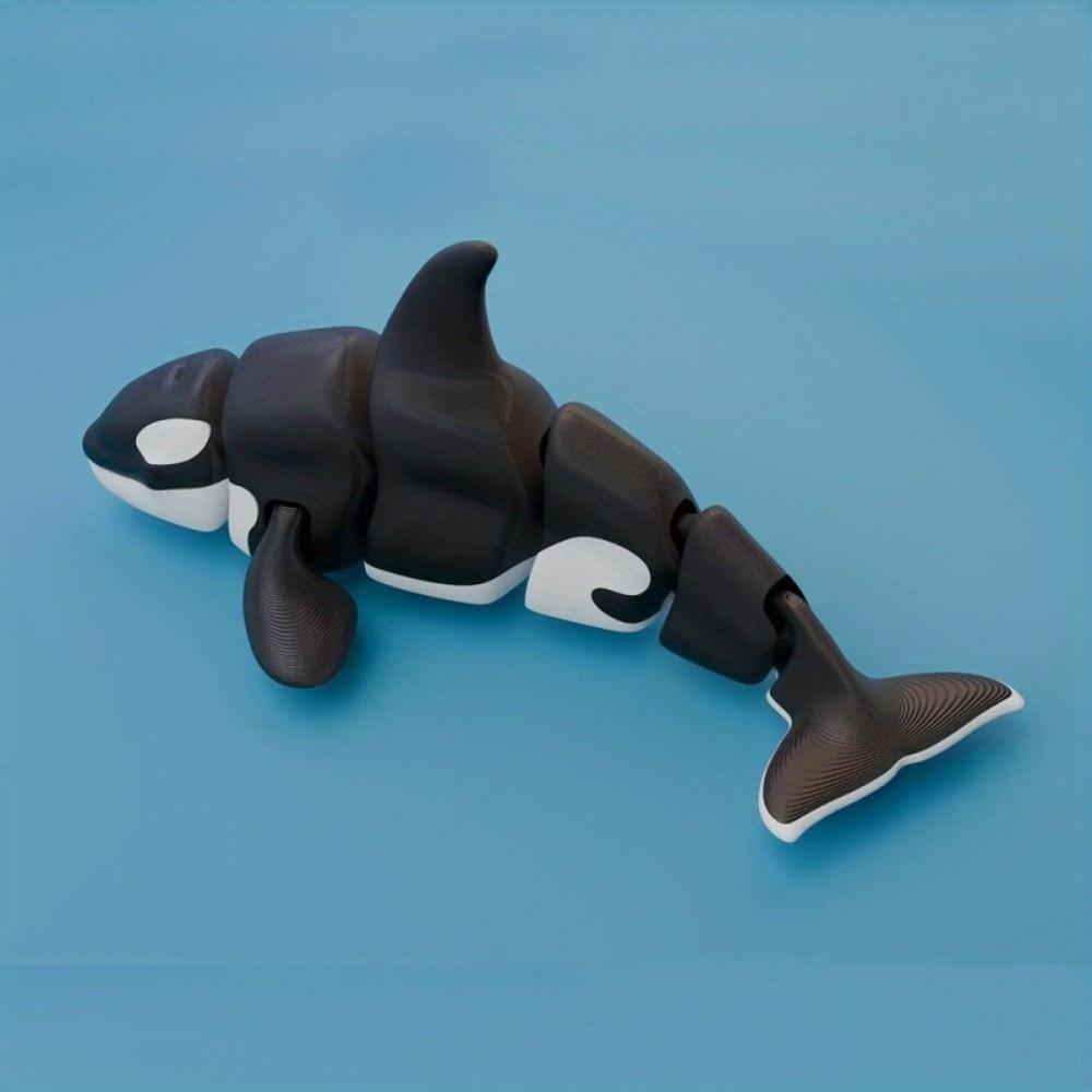 Mini Simulation Animal Multi-Joint Movable Marine Animal Model Creative Whale Figurine Collection