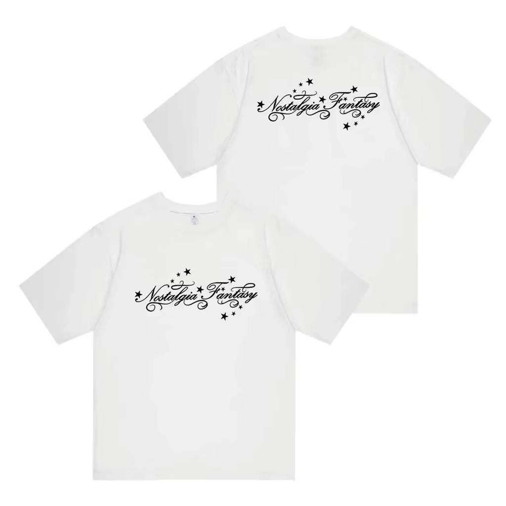 2026 Kpop Koreanischer Trend HIPHOP Stars Gleicher Stil Folge Buchstaben Druck T-Shirt Y2K Gothic Baumwolle Oversize T-Shirts Y2K Fans