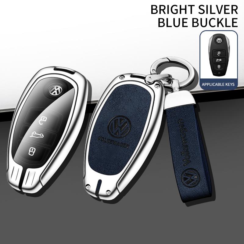 For VOLKSWAGEN Zinc Alloy Leather Car Key Case Cover Protector Shell for Volkswagen VW Golf 6 Mk6 Tiguan Polo Passat CC B6 B7 To