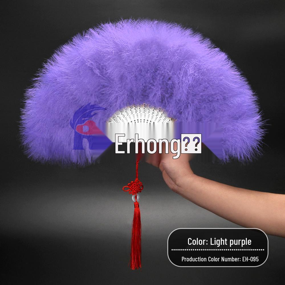 

25-Rib Feather Fan: Thick, Fluffy, Square, Stage Performance Prop & Gift
