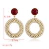Women Fashion Boho Style Rattan Braid Earrings