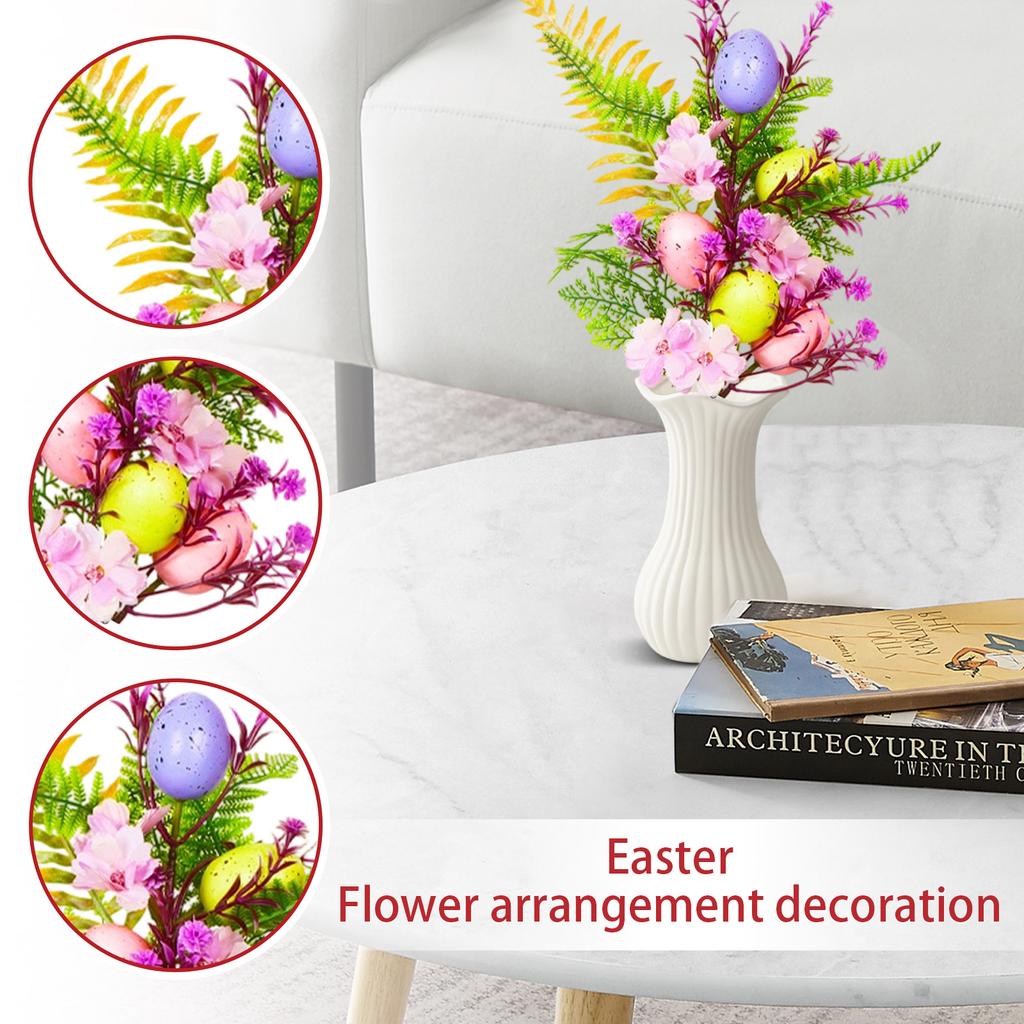 Easter Decoration Easter Egg Bouquets, Flower Arrangement Props Twirling Home Party Desktop Decoration