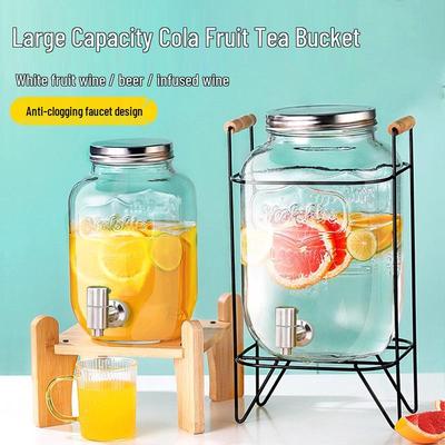 Glazen Drankdispenser met Kraantje - Afgesloten Brouwpot voor Koude Dranken, Wijn en Fruitinfusies