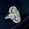 New Creative Design Geometric Shaped Cubic Zirconia Women Rings Modern Fashion Wedding Engagement Accessory Zircon Wholesale