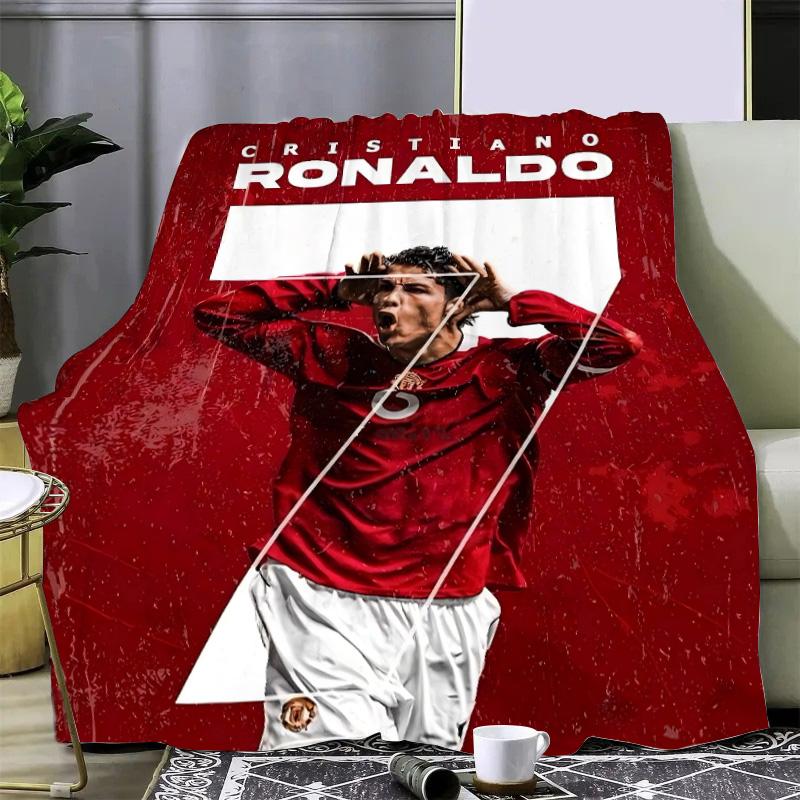 Football Star Printed Picnic Blankets R-ronaldo M-Messis Warm Blanket Soft and Comfortable Blanket Home Travel Birthday Gift
