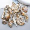 Gold Electroplated Acrylic Conch Pendant Charm for DIY Bracelets and Necklaces