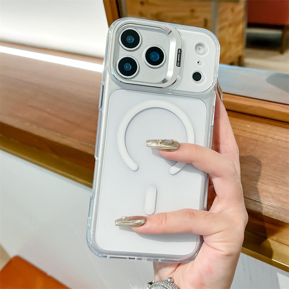 

Ring Lens Stand Holder For Magsafe Case For iPhone 17 16 15 14 13 Pro Max Air Clear Magnetic Changing Transparent Cover iPhone17 Pro Max