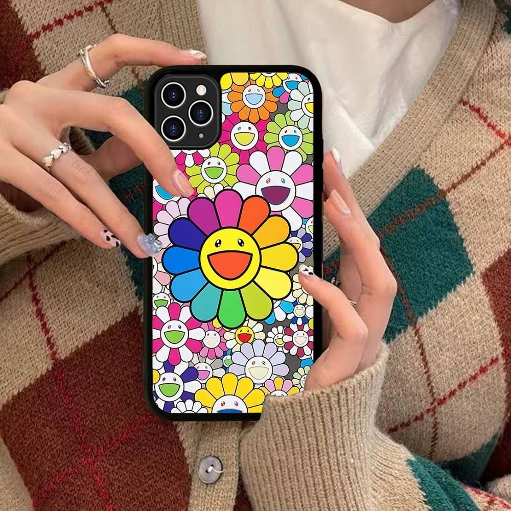 T-Takashi M-Murakami For IPhone 17 16 15 14 13 12 11 Pro Max Plus Shockproof PC+TPU Phone Back Cover