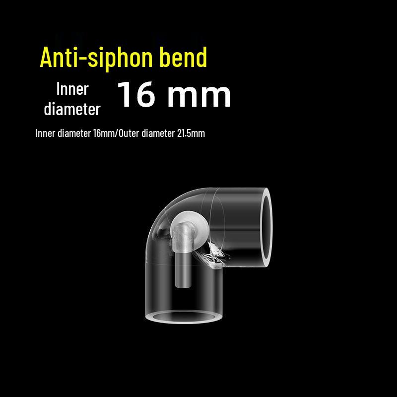 Transparent Anti-Siphon Elbow Pipe Fittings for Fish Tanks - Waterproof, Anti-Backflow, and Anti-Suction Filters