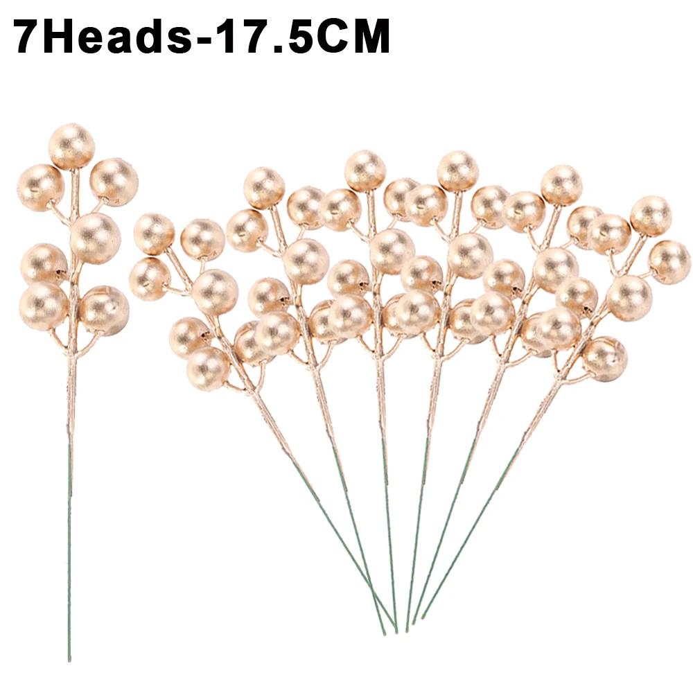 20/1Pcs Artificial Christmas Berry Fake Red Berries Stems DIY Xmas Tree Ornament For Home Xmas Navidad New Year Decoration Gifts