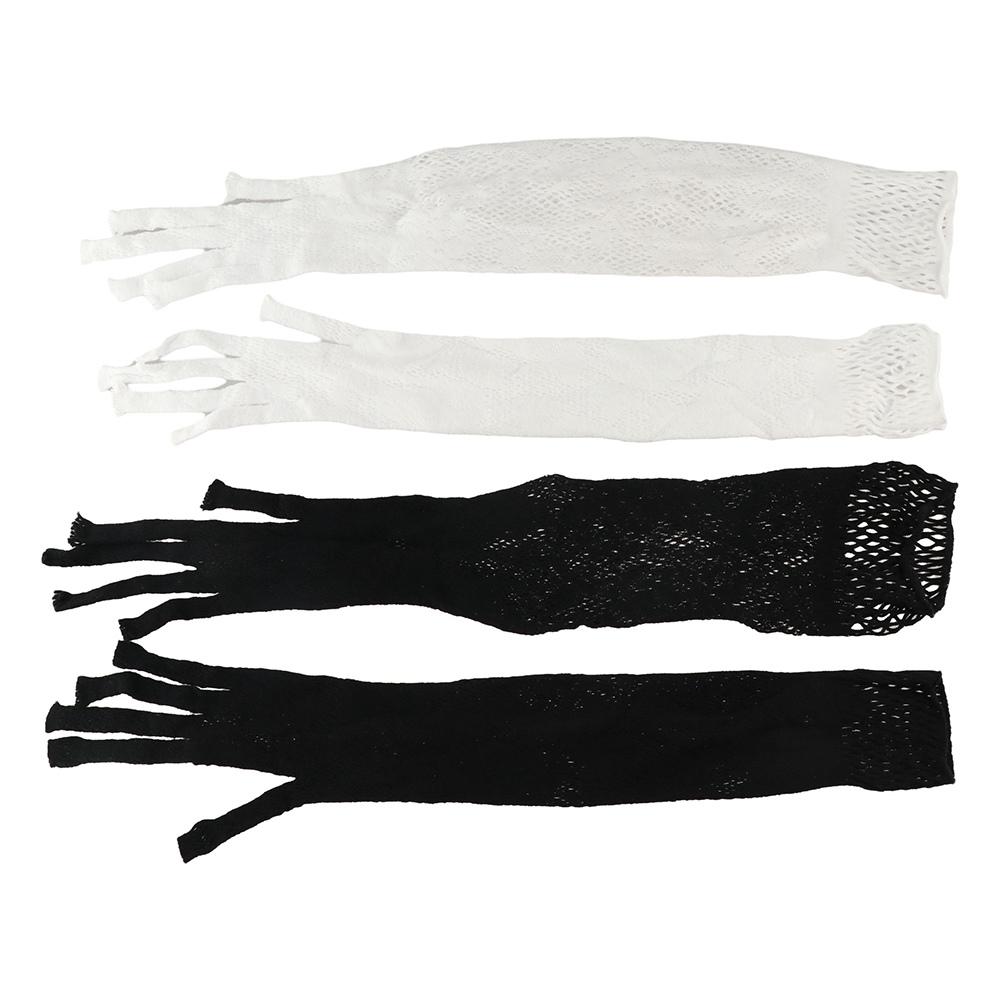 Fishnet Sunscrean Long Gloves Sun Protection Mesh Hollow Gloves Elegant Summer Mittens  Driving