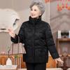 Black Winter Cotton Jacket for Middle-Aged and Elderly Women - Short, Stylish, Padded Outerwear for Mom and Grandma
