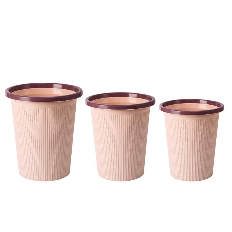 Nordic Home Trash Can with Pressure Ring for Dry and Wet Waste, Uncovered Kitchen Debris Storage.