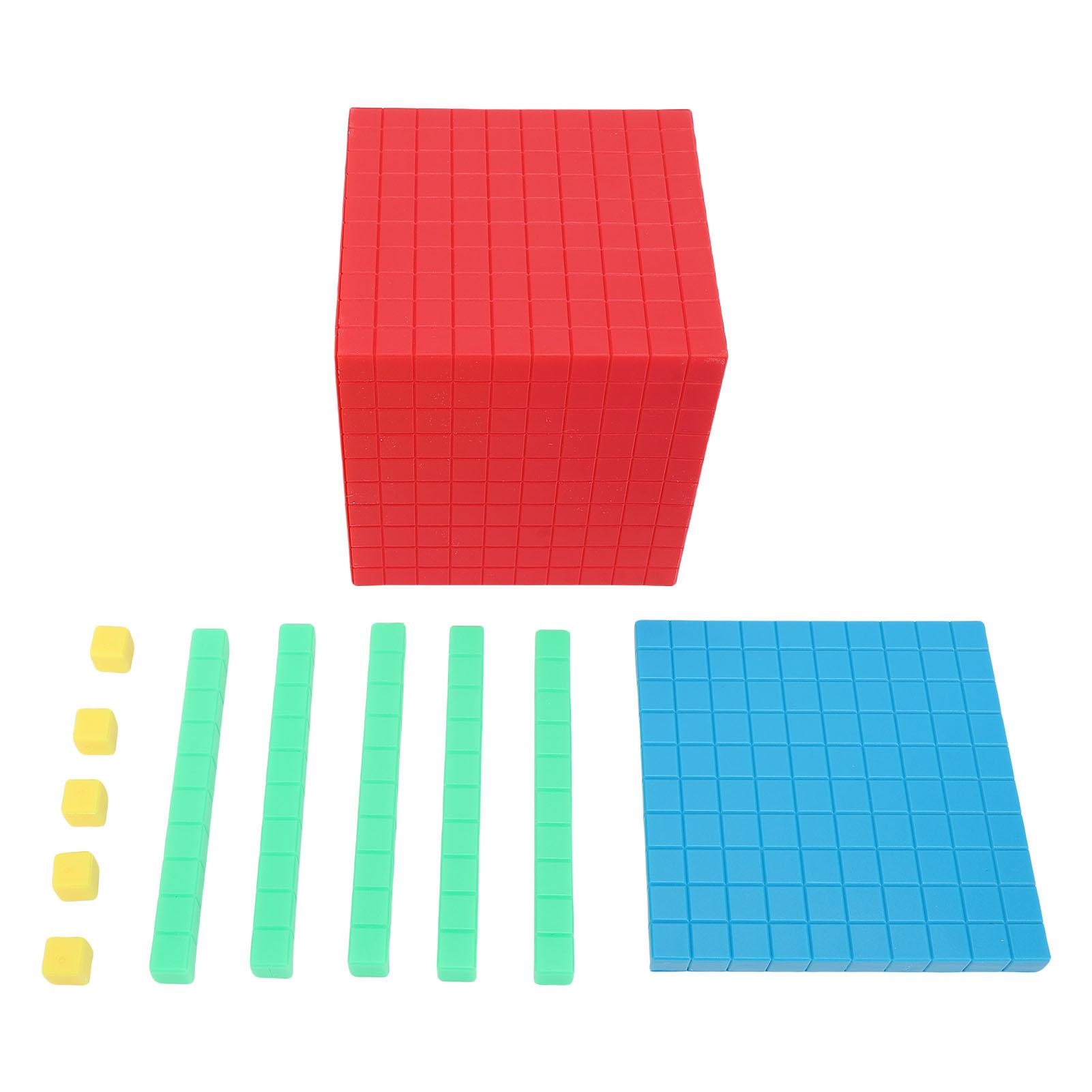 

Base 10 Blocks Set Colorful Plastic Place Value Blocks Math Learning Counting Cubes for School Home