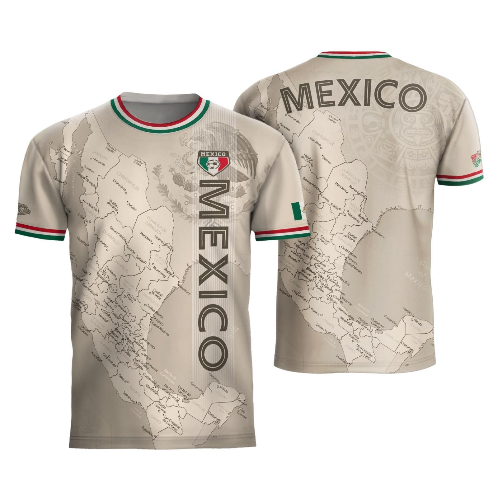 Men s Mexico Soccer - Neck Short Sleeve Printed T-Shirt for Fans, Soccer Fan Apparel XXXXL