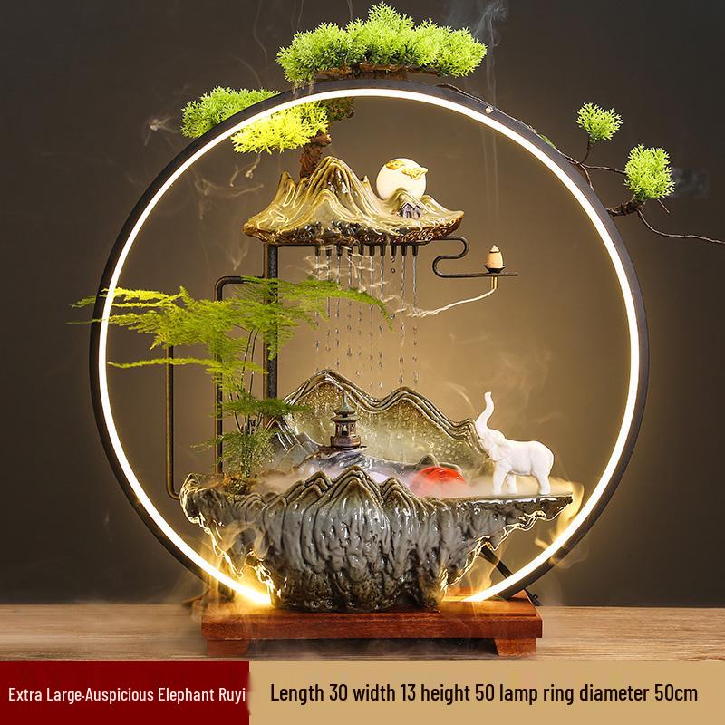 Flowing Water Backflow Incense Fountain & Humidifier - Perfect for Home, Office, or Gift Decoration.