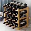Simple Red Wine Rack Solid Wood Display Stand for Home or Bar Counter