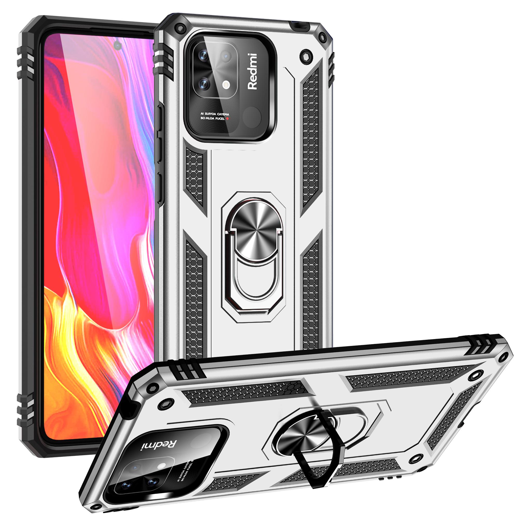 

Бізнес протиударний чохол для Redmi 10C Case Redmi 10C Coque Ring Holder Phone Case For Redmi 10 C Redmi10 C 220333QAG Funda For Redmi 10C срібний