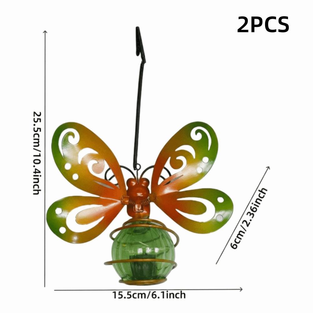 Auto On/Off Solar Butterfly Lantern 7-8H Lighting 8H Lighting Hanging Lantern Butterfly Design Waterproof Metal Lamp Patio
