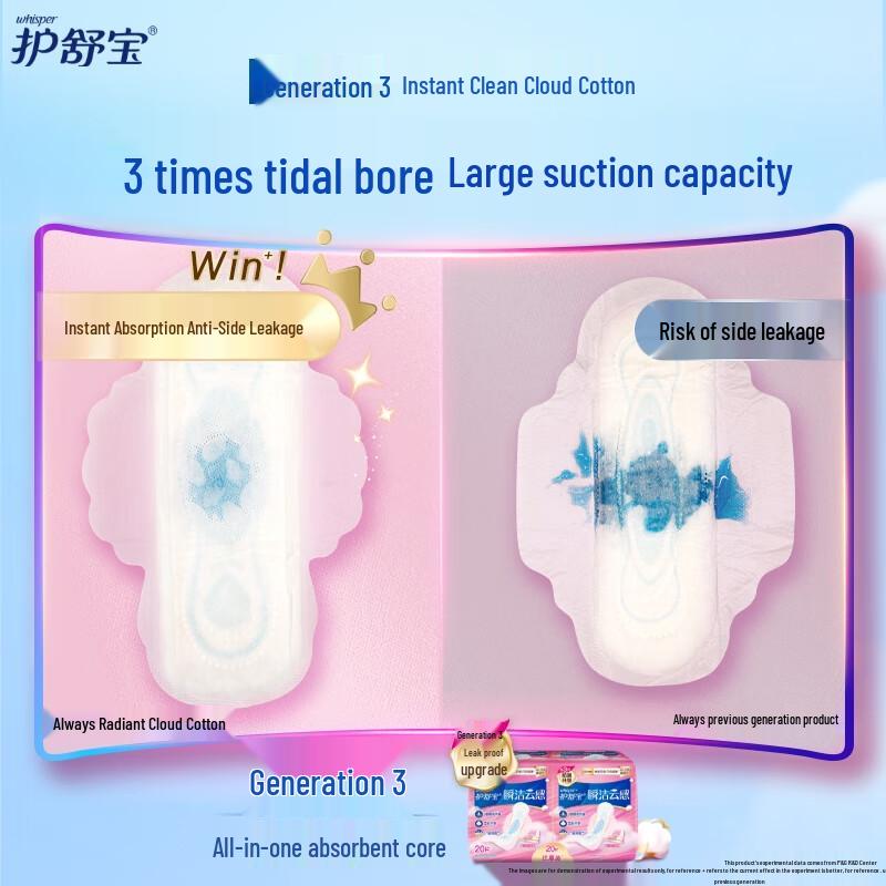 Whisper Cloud Cotton Unscented Ultrathin Sanitary Pad Combo
