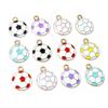 20pcs 16.5x13mm Enamel Football Soccer Small Charms Pendant Zinc Alloy Metal DIY Jewelry Making Accessories Findings